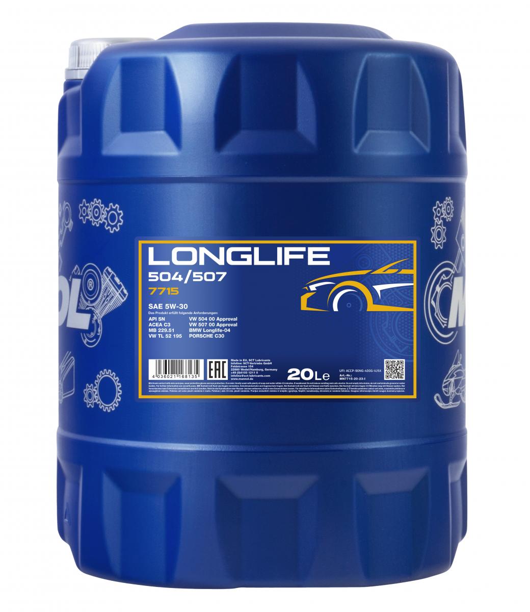 Motoröl 5W30 Longlife 504/507 MANNOL MN7715 20L