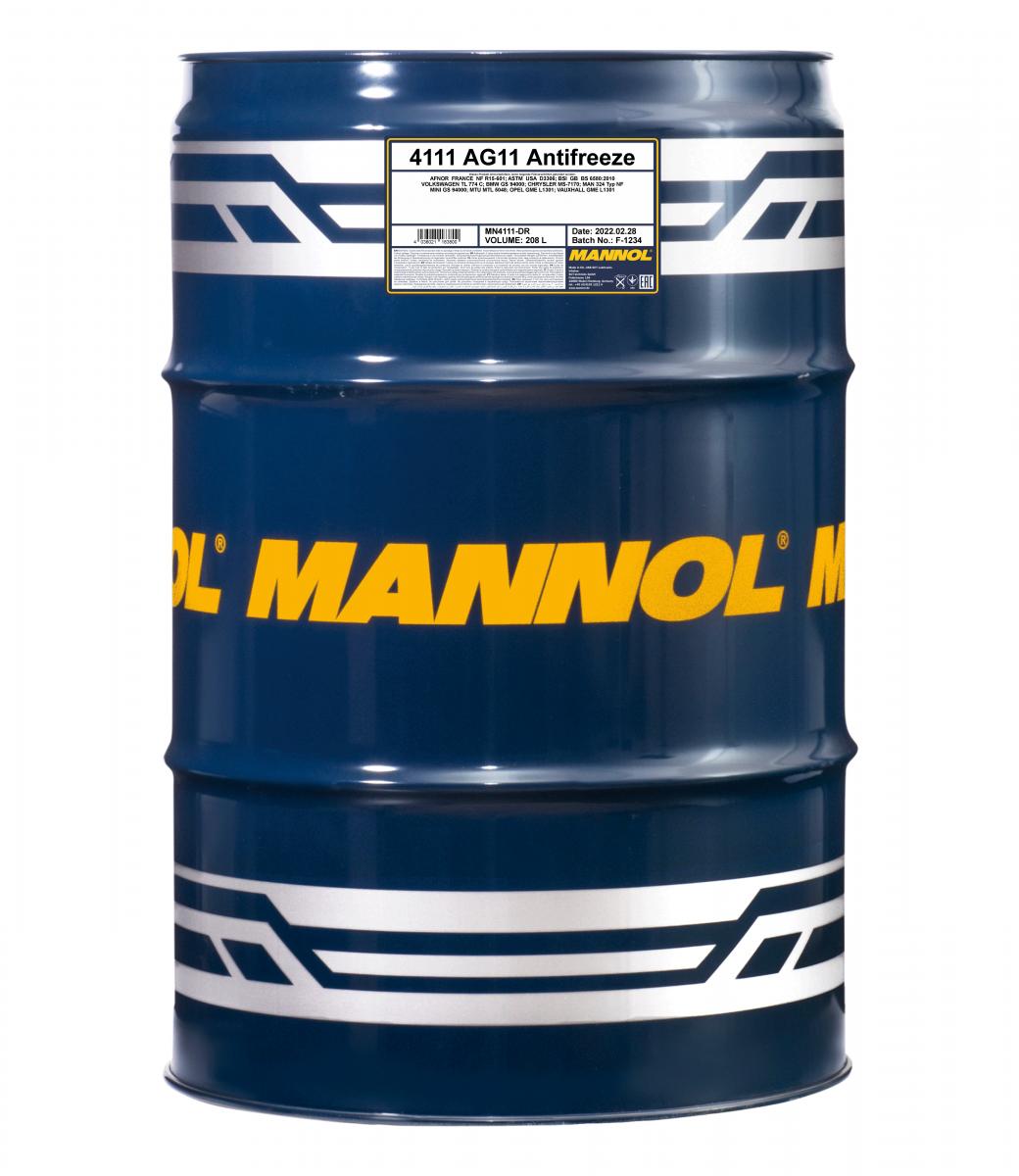 MANNOL Kühlerfrostschutz AG11 Konzentrat MN4111-DR BLAU Longlife Antifreeze 208L