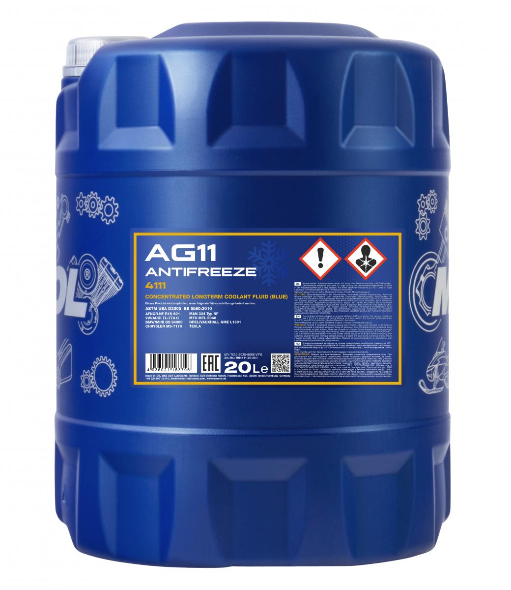 MANNOL Kühlerfrostschutz AG11 Konzentrat MN4111-20 BLAU Longlife Antifreeze 20L
