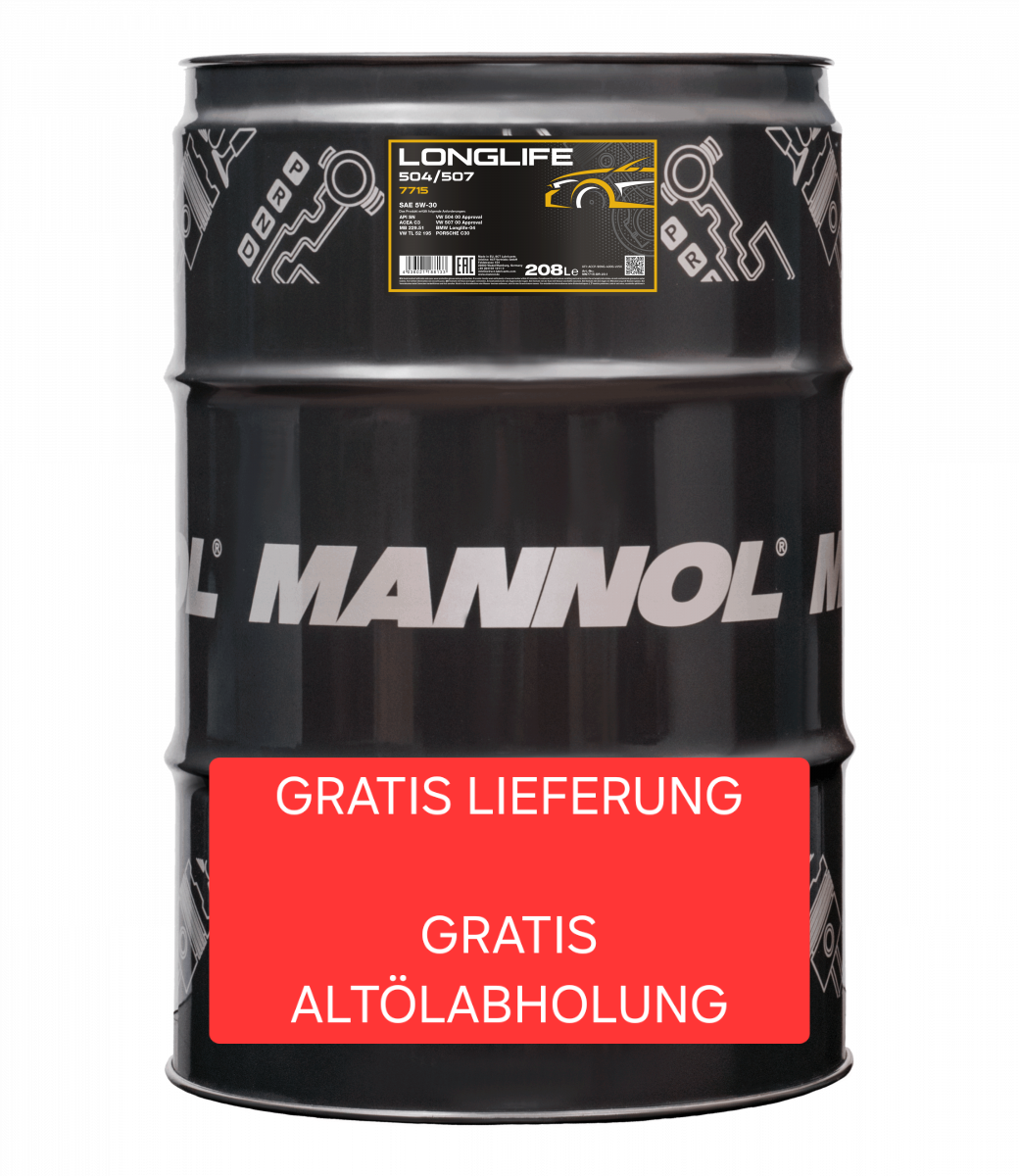 Motoröl 5W30 Longlife 504/507 MANNOL MN7715 208L